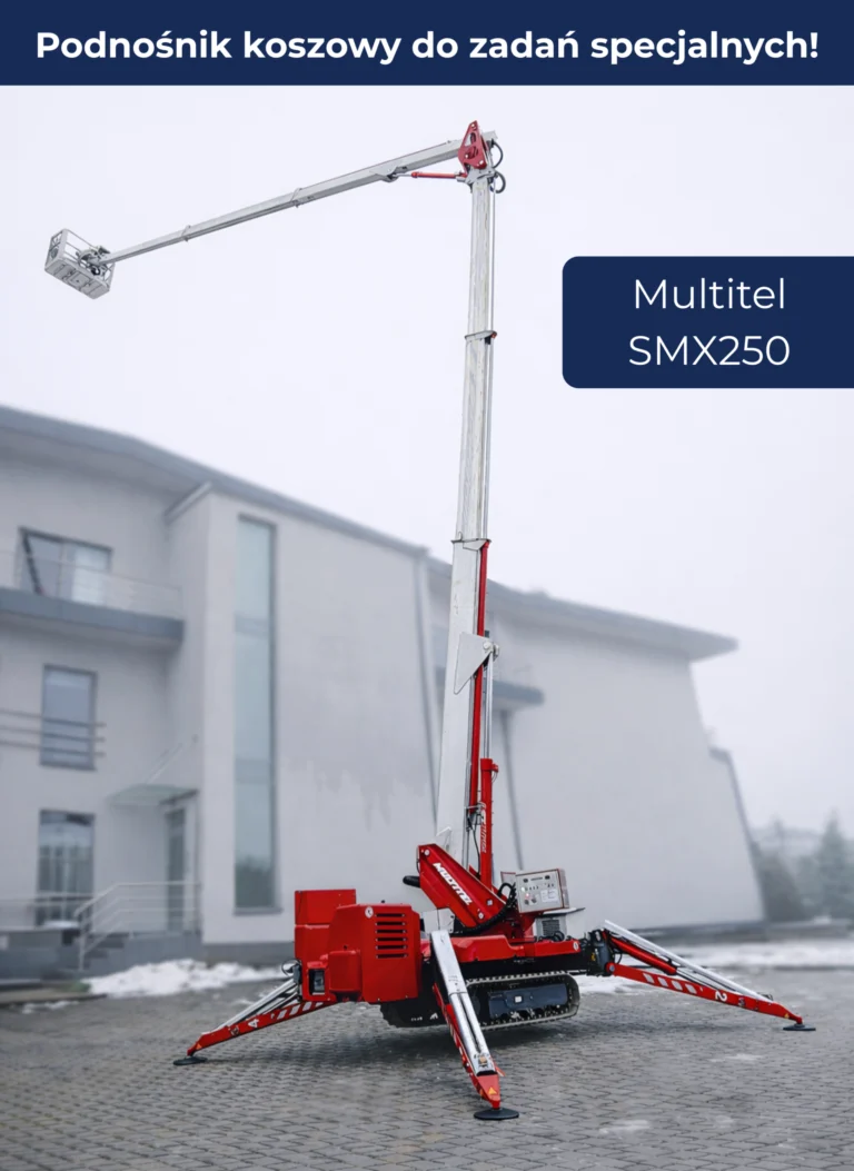Podnośnik koszowy Multitel SMX 250 z wysuniętym ramieniem